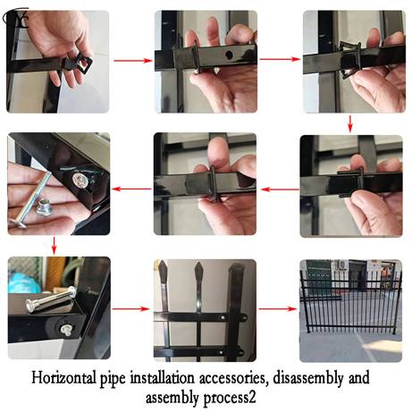 Detailed diagram of zinc steel fence