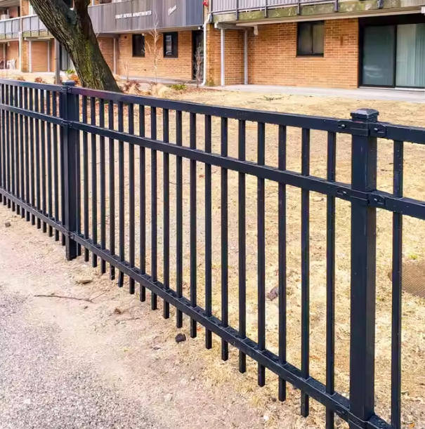 black steel fence delivery