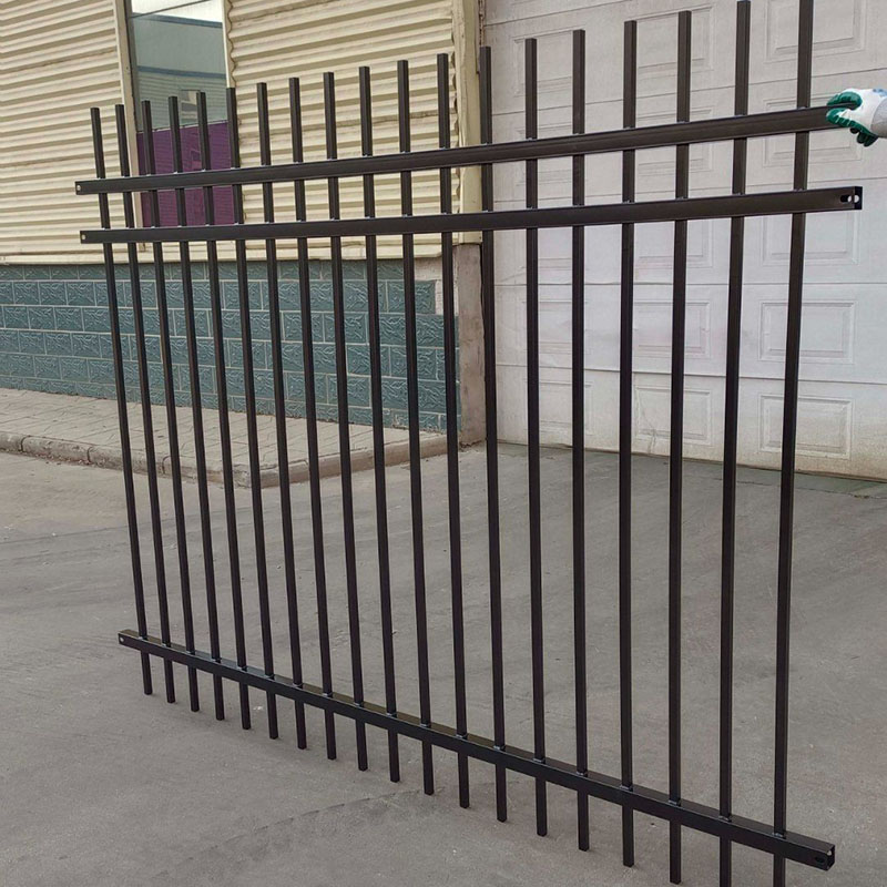 Zinc steel fence is being welded