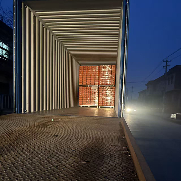 Temporary fencing is being packed into boxes